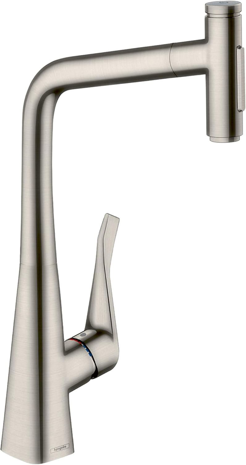 hansgrohe Küchenarmatur Metris Select mit Schlauchbox (Wasserhahn Küche 110°/150° schwenkbar, hoher