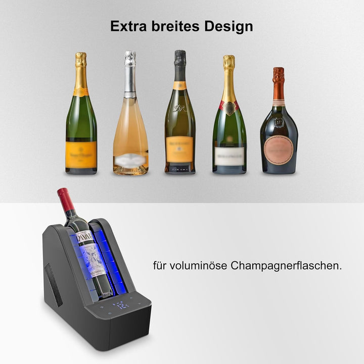 Elektrischer Weinkühler für Tisch & Bar – Präzisionskühlung ohne Eis – 24h Dauerbetrieb für Wein & C