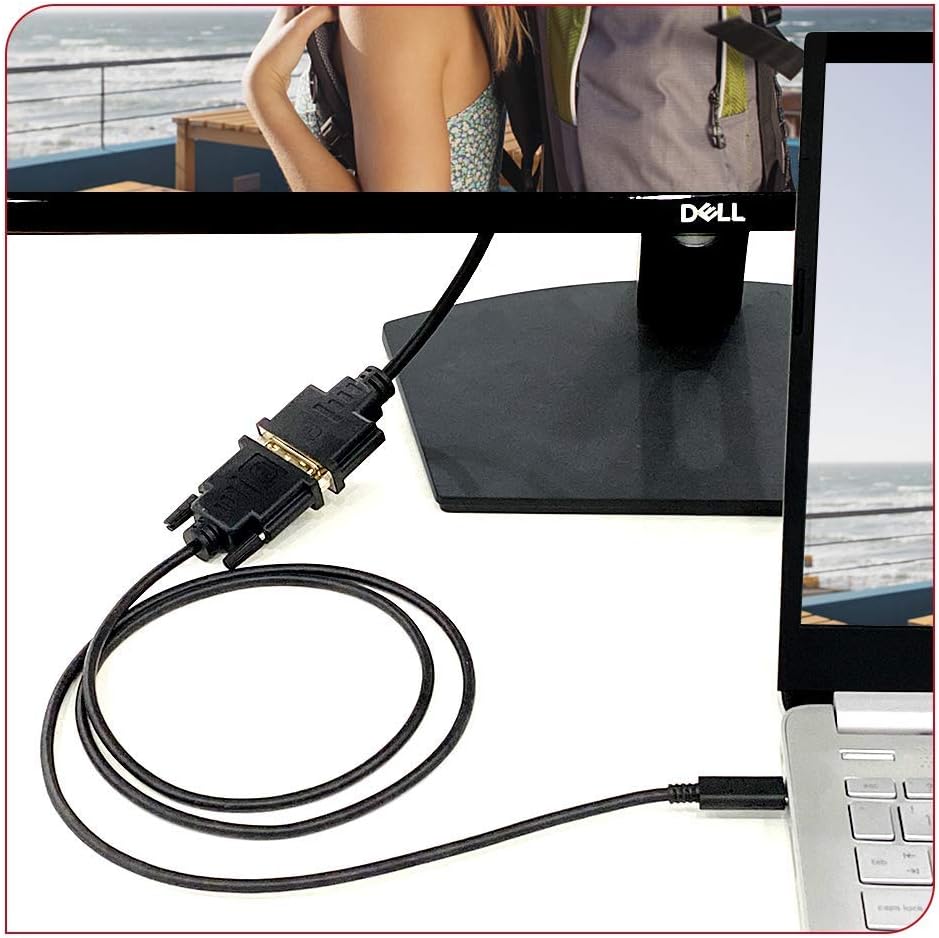 Upgrow Kabel USB Typ C-auf DVI, 4K bei 30 Hz, Thunderbolt-auf-DVI-Kabel, 1,8 m, USB-Typ-C-auf-DVI-Bu