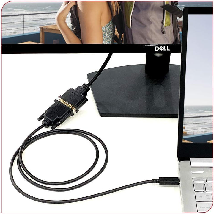 Upgrow Kabel USB Typ C-auf DVI, 4K bei 30 Hz, Thunderbolt-auf-DVI-Kabel, 1,8 m, USB-Typ-C-auf-DVI-Bu