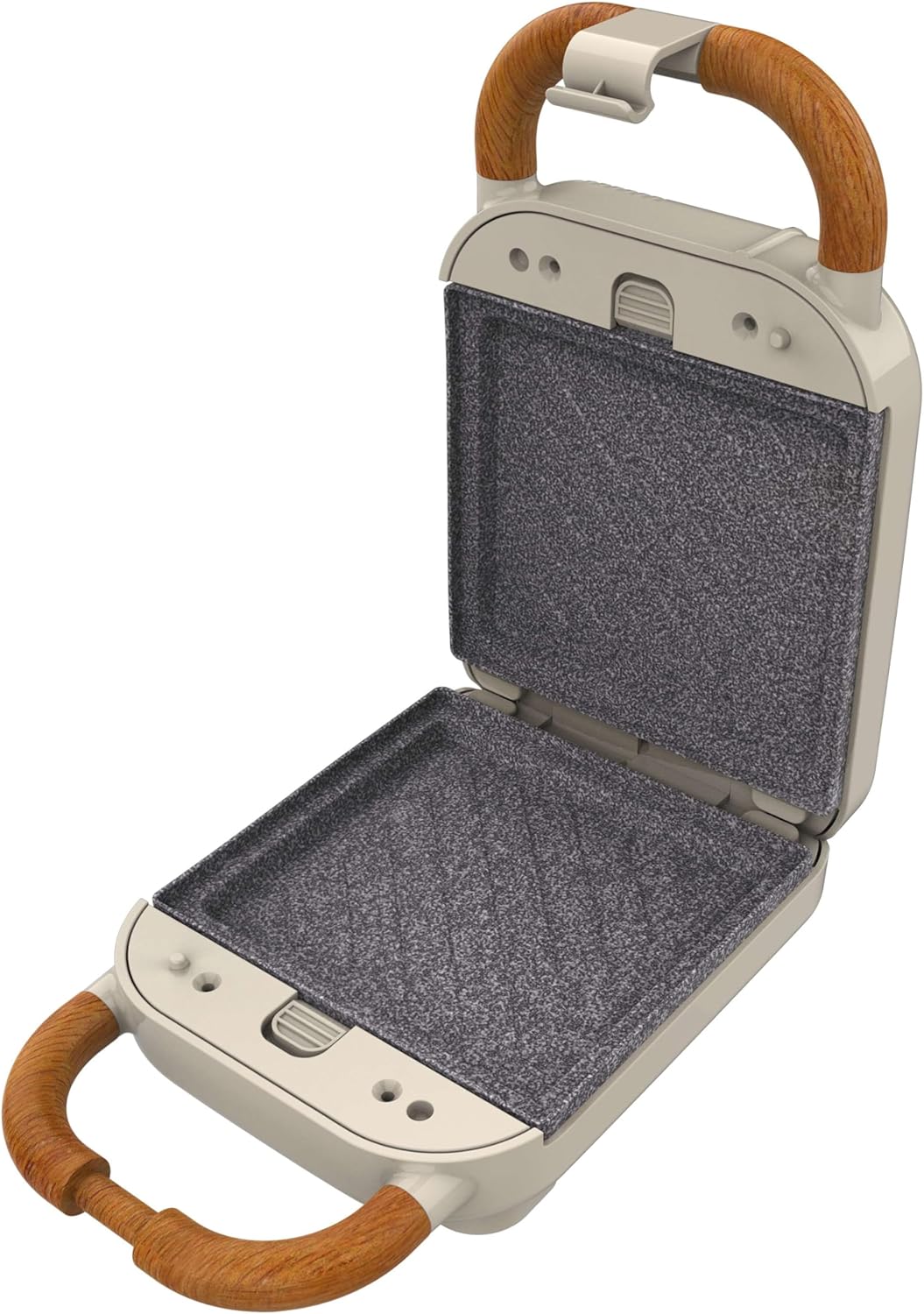 Cecotec Sandwichmaker Rock'Ntoast Retro One Beige. Drei austauschbare Platten, Retro-Design, Rocksto