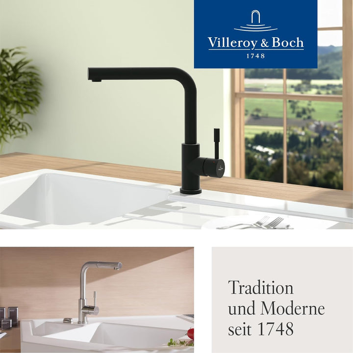 Villeroy &amp; Boch Steel Shower Küchenarmatur, Höhe 270 mm – Schwarz Matt