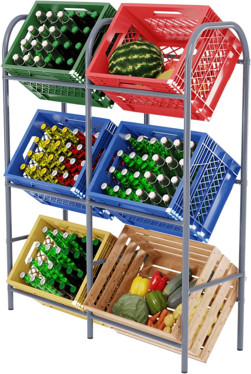 TroniTechnik® Getränkekistenregal 6 Kisten Getränkeregal Kistenregal 6 Kästen Bierkastenständer Getr