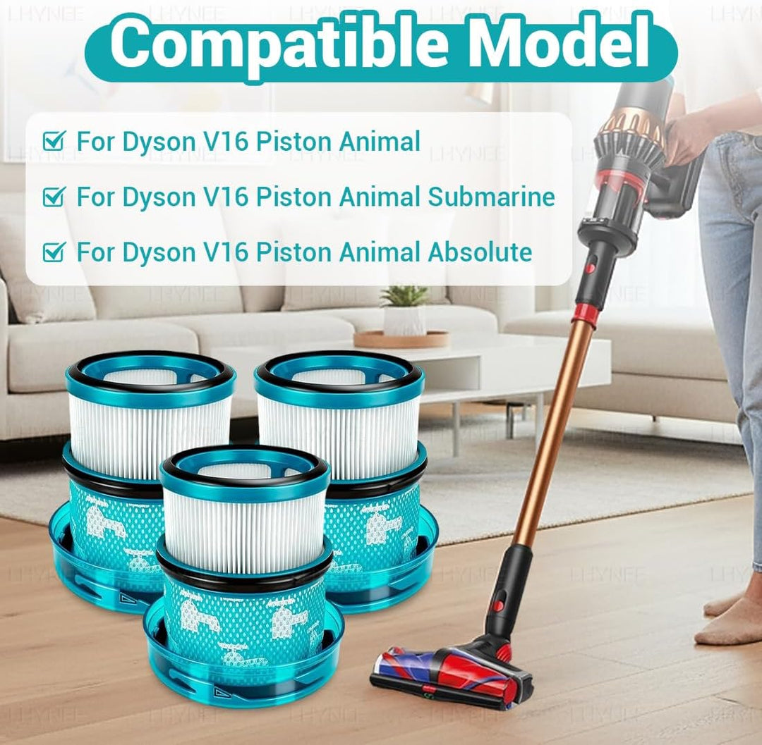 3x HEPA-Filter für Dyson V16 Piston Animal – Waschbare Ersatzfilter, Kompatibel mit Dyson V16 Piston