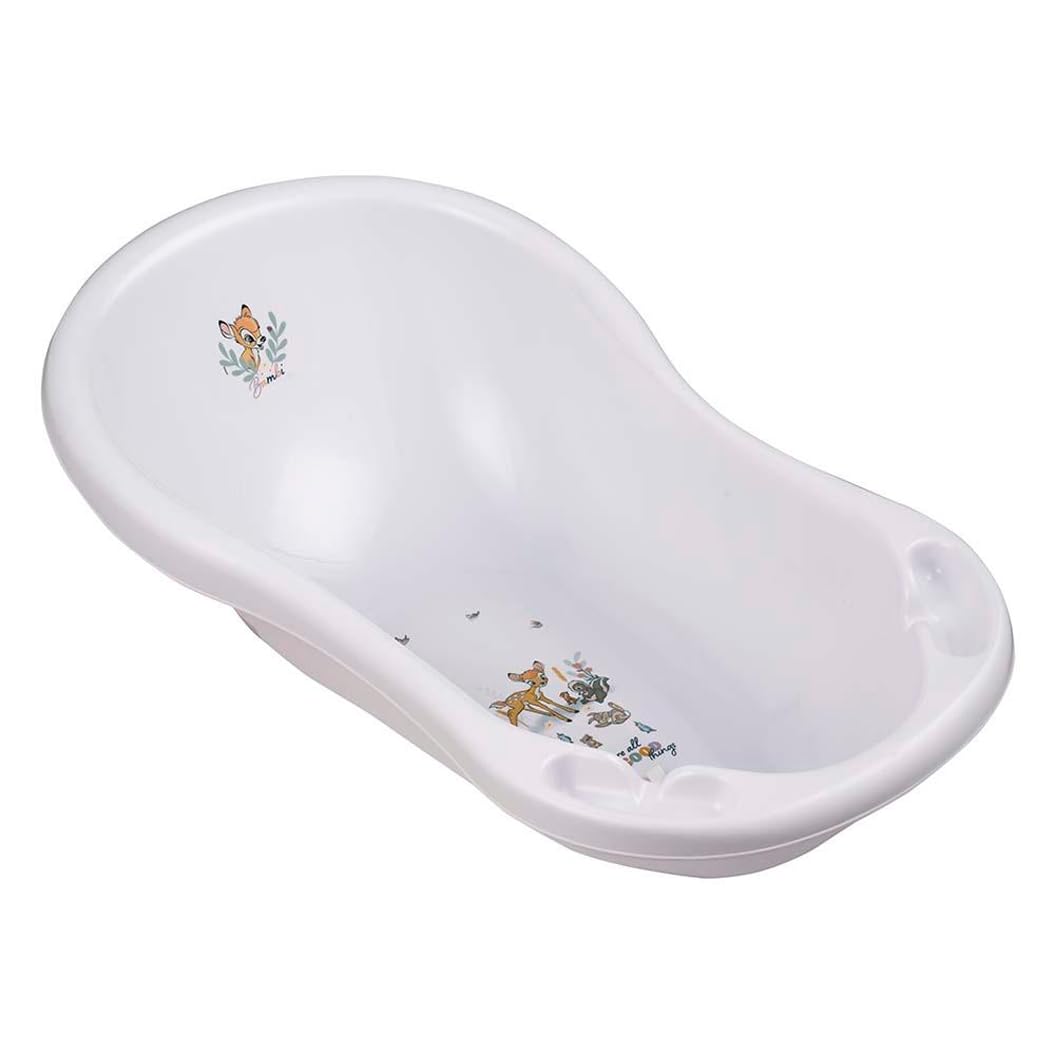 keeeper Bambi Ergonomische Babywanne mit Stöpsel, Ab 0 bis ca. 12 Monate, 84 cm, Maria, Nordic White