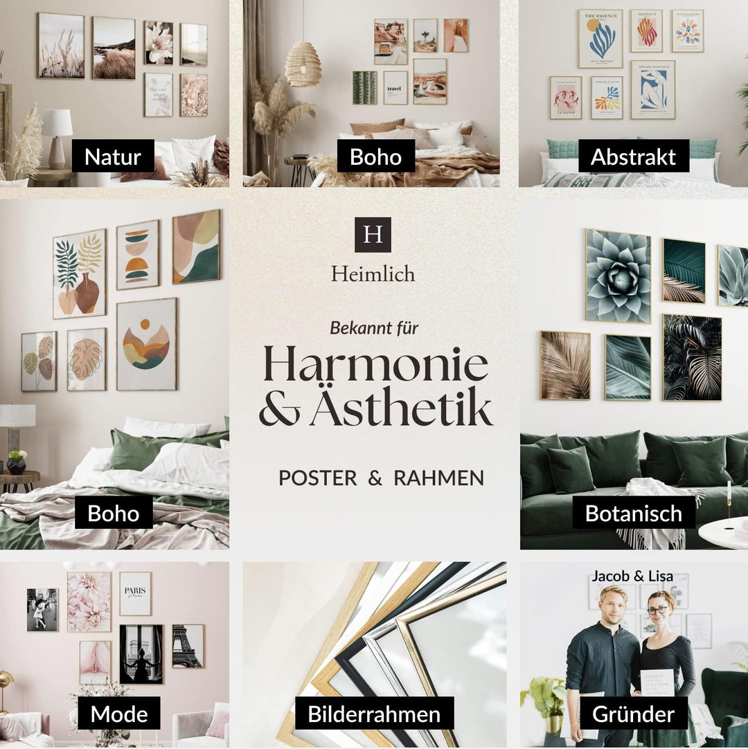 Heimlich® Premium Poster Set OHNE Bilderrahmen | 2 x DIN A3 &amp; 4 x DIN A4 - ca. 30x42 &amp; 21x30 | Stilv