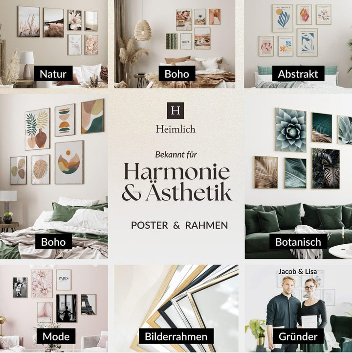 Heimlich® Premium Poster Set OHNE Bilderrahmen | 2 x DIN A3 &amp; 4 x DIN A4 - ca. 30x42 &amp; 21x30 | Stilv