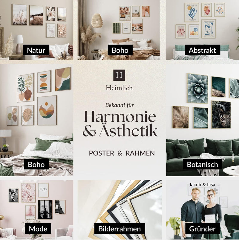 Heimlich® Premium Poster Set OHNE Bilderrahmen | 2 x DIN A3 & 4 x DIN A4 - ca. 30x42 & 21x30 | Stilv