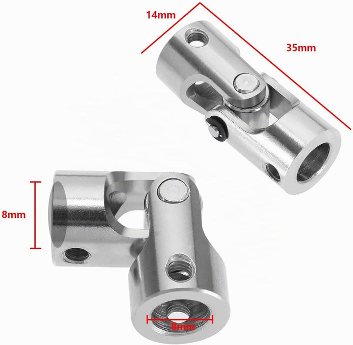 4 Stück 8mm Bis 8mm Metallwellenkupplung Universalgelenk Wellenkupplung Flexible Kupplung Steckverbi