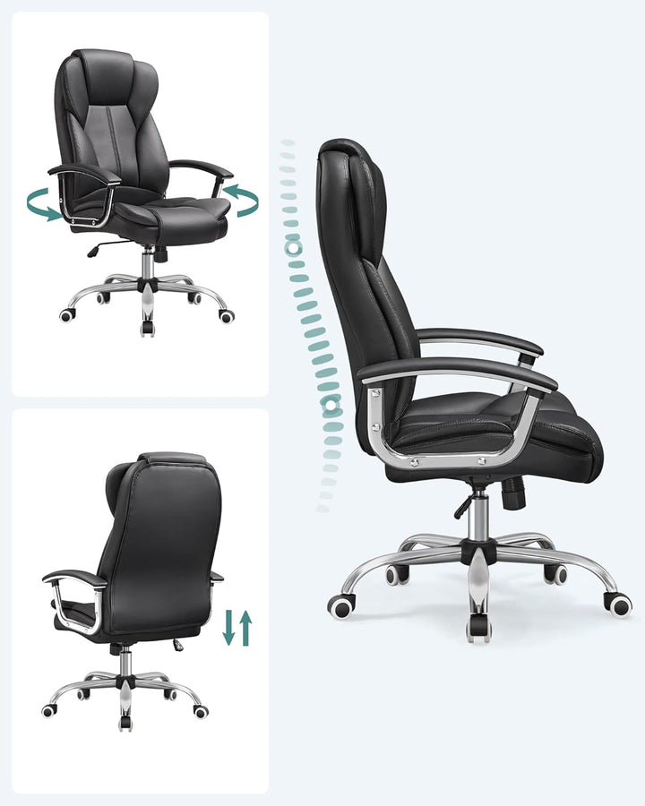SONGMICS Bürostuhl Chefsessel Drehstuhl Computerstuhl Sitzhöhenverstellung office Stuhl Polsterung O