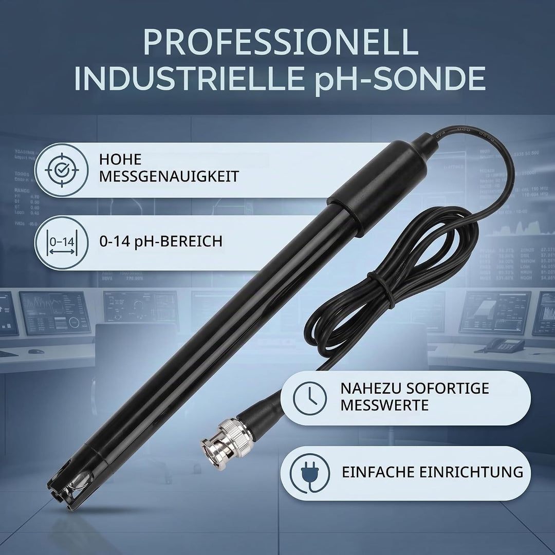 PH Sonde PH Elektrode 0-14PH Empfindlich Genau PH-Sensorsonde PH Datenerfassungssonde mit Kabel 77cm