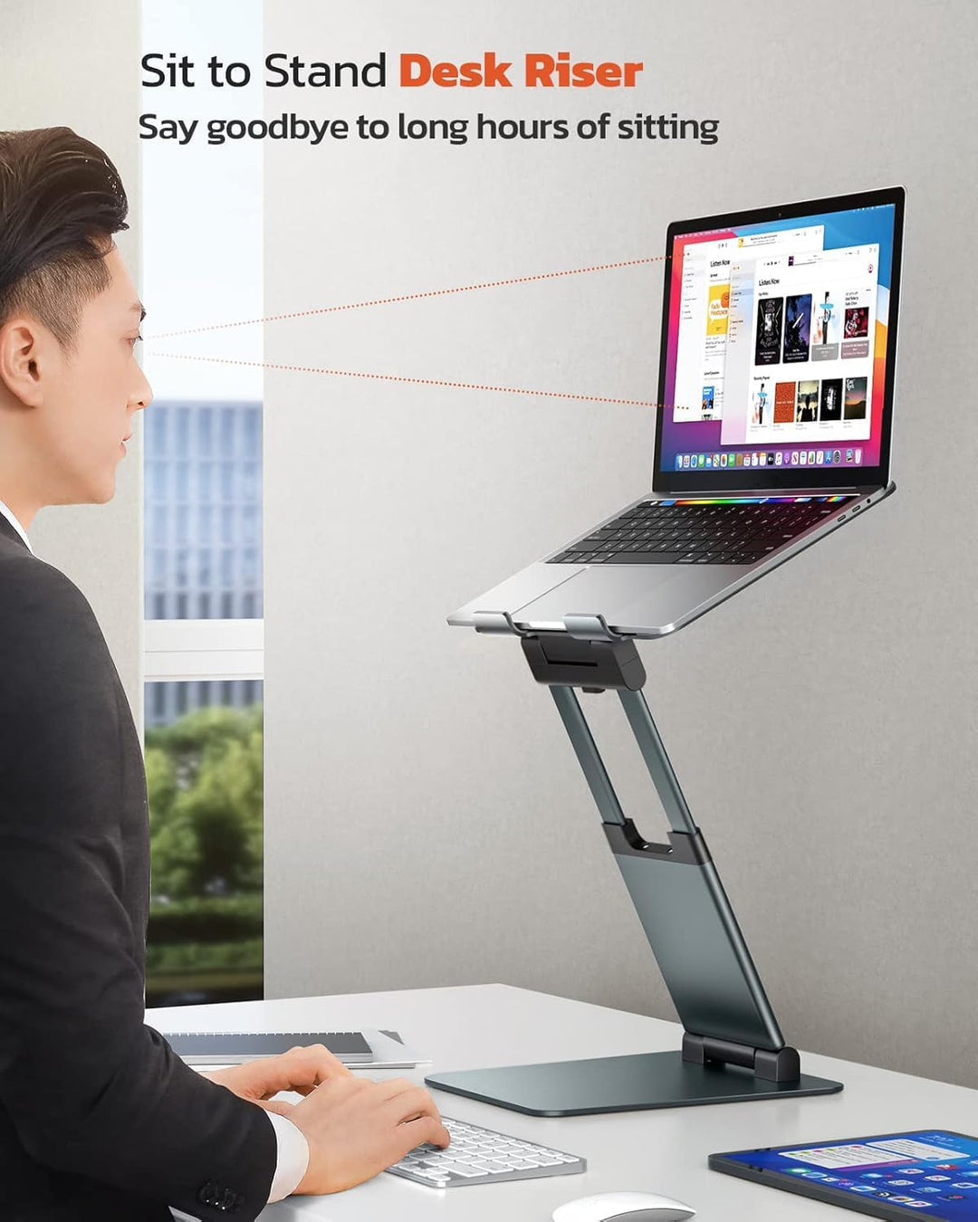 Laptop Ständer Im Stehen Arbeiten, Hoch Höhenverstellbar Laptopständer, Notebook Stand, Erstellen Si