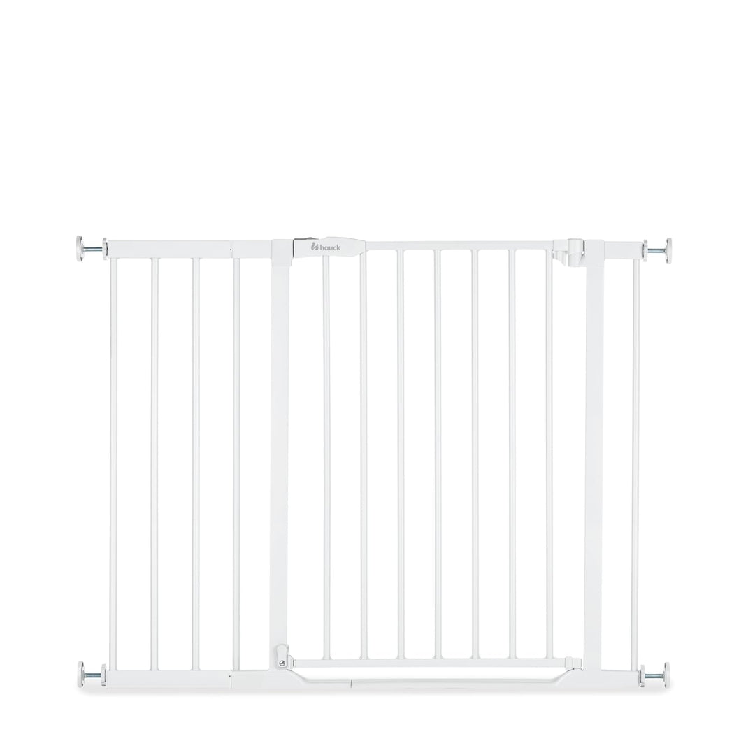 Hauck Treppenschutzgitter Türschutzgitter Clear Step 2 inkl. 21 cm Verlängerung für Breiten 96-101 c