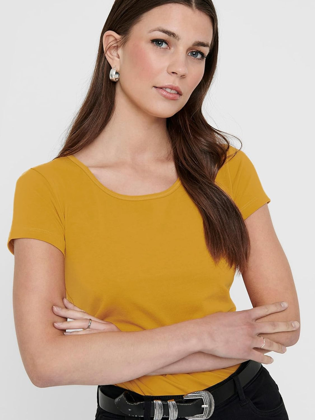 ONLY 3er Pack Damen T-Shirt schwarz oder weiss Kurzarm lang Basic Sommer T-Shirts XS S M L XL 152091
