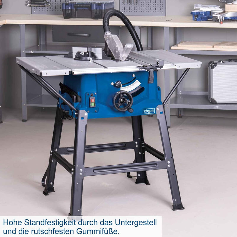 Scheppach Tischkreissäge HS100S (2000W, Sägeblatt Ø250mm, Schnitthöhe 85mm, Tischgrösse mit Verbreit