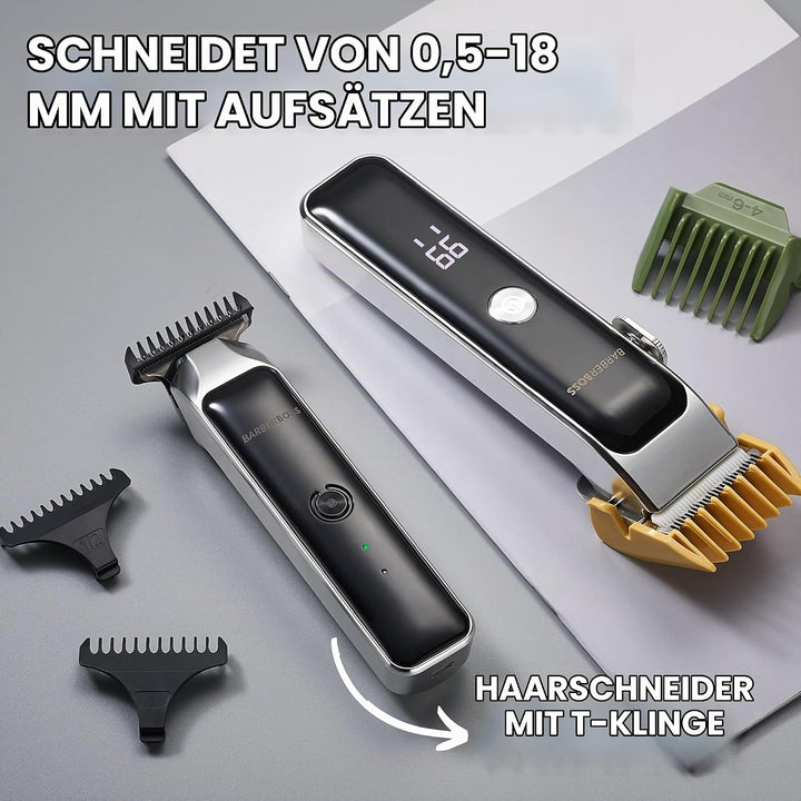 BarberBoss Tragbarer Bart- &amp; Haarschneider, Gesichtshaarschneider für Männer mit Keramikklinge, Präz