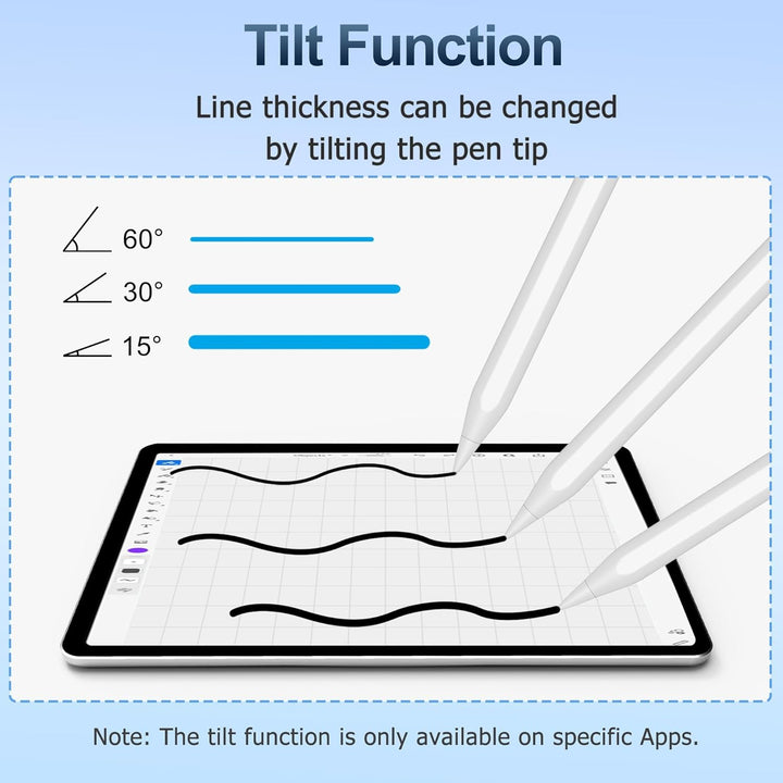 Stift für Apple iPad 2026-2018, Schnellladen/Neigungssensitivität, Palm Rejection Stylus Pencil für