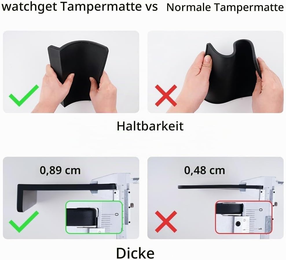 watchget Espresso-Tamping-Matte, Kaffee-Tamper-Matte, schwarzes Silikon-Pad in Lebensmittelqualität,