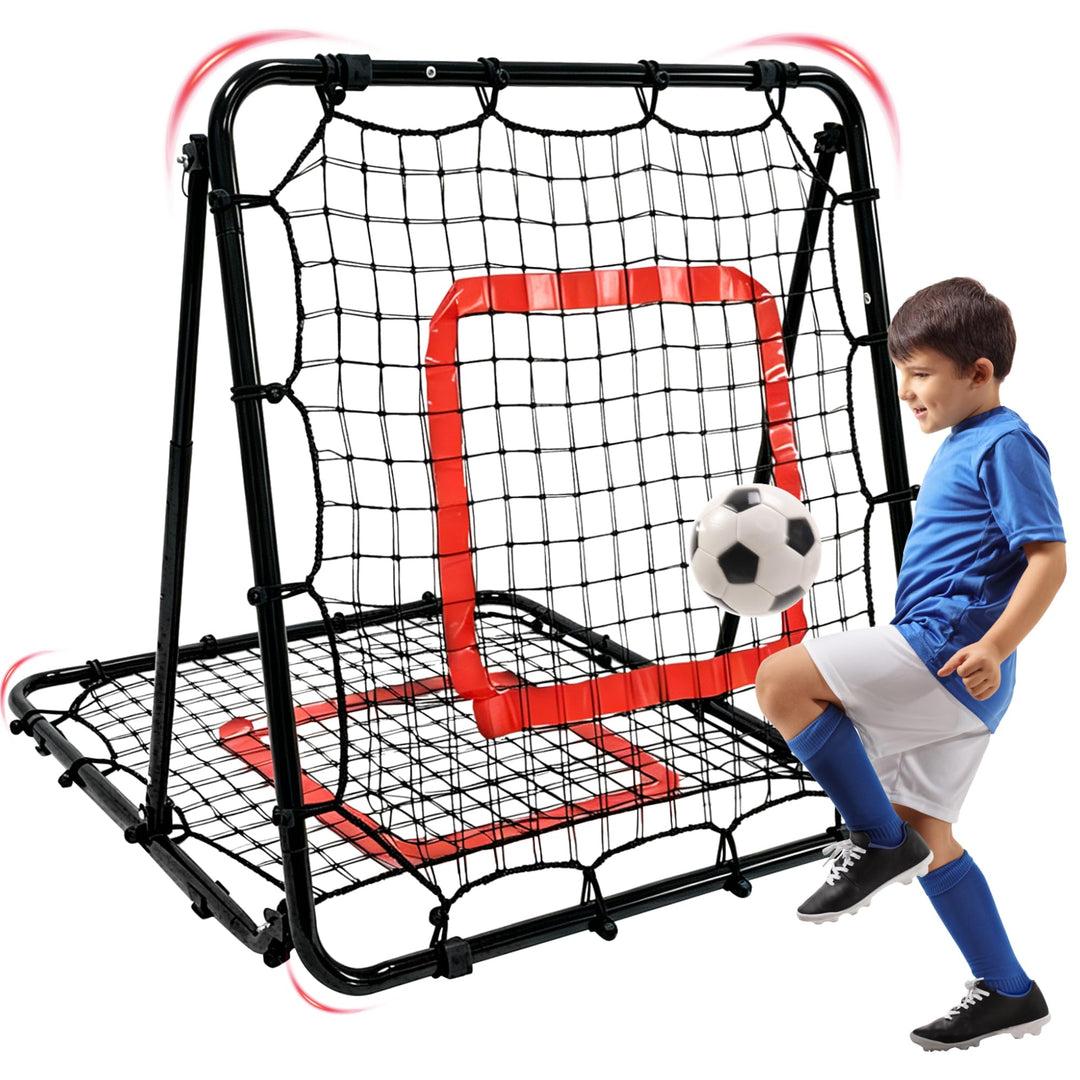 Fussball Rebounder Power Pass - Verstellbar &amp; stabil - Perfekt für Training - Indoor Outdoor Trainin