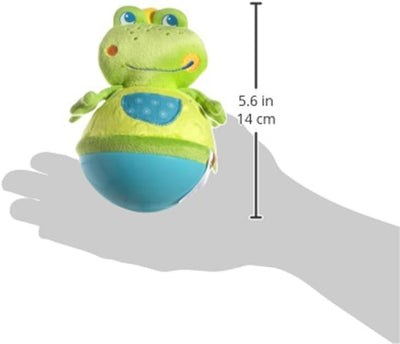 HABA 5859 - Stehauffigur Frosch Baby- und Kleinkindspielzeug, ab 6 Monaten, Motorikspielzeug aus wei