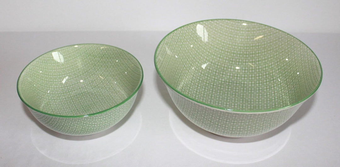Grosse Matcha Reisschale Porzellan Soba Bowl „Niji“ grün ø 15 cm Nr. 090