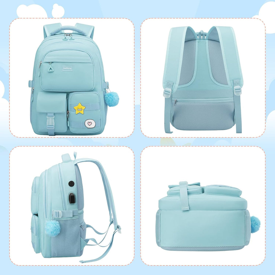 kadilong 17,3 Zoll Schulrucksack Mädchen Teenager Schultasche Studenten Schulranzen Studium,Rucksack