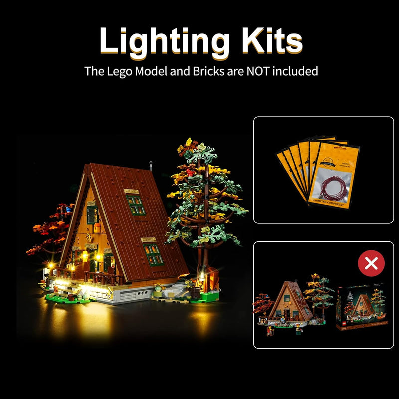 cooldac LED Licht-Kit für Lego 21338 Ideas A-Frame Cabin Modellbausatz, Led Beleuchtungs Set Kompati