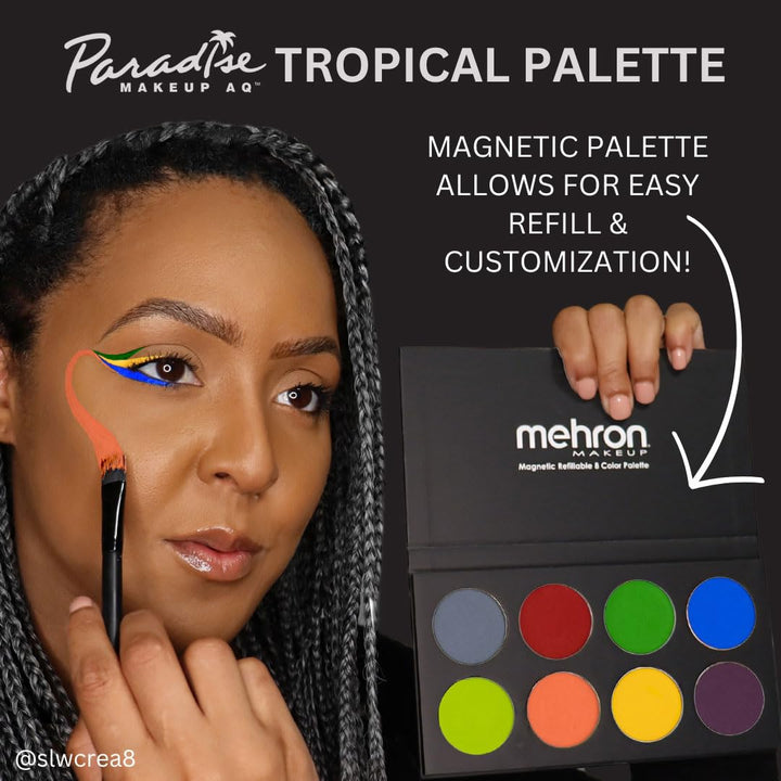 Mehron Paradise Make-up AQ 8 Color (Tropical) | Magnetische nachfüllbare Körperfarben- und Gesichtsf