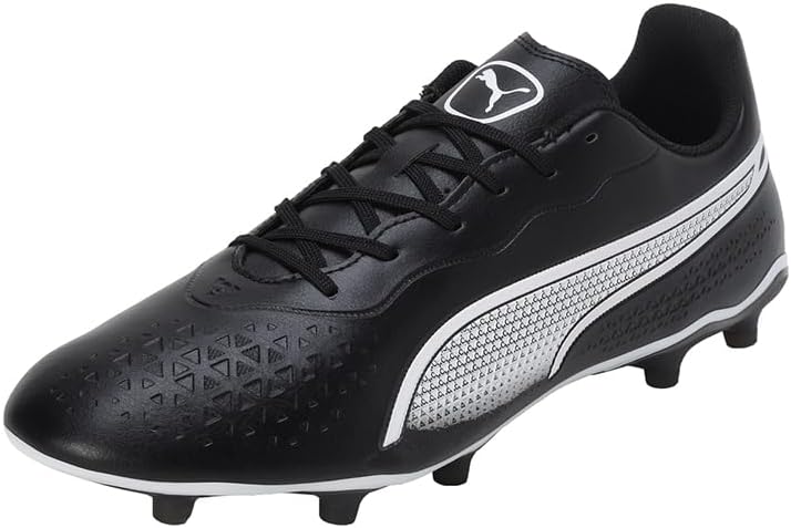 PUMA Unisex King Match Fg/Ag Soccer Shoe 39 EU Puma Black Puma White, 39 EU Puma Black Puma White