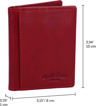 Gusti Kartenhalter Leder - Hal Kartenhülle Kartenetui Brieftasche Rot Leder, Rot