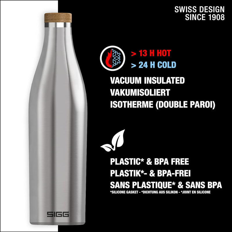 SIGG - Isolierte Trinkflasche - Meridian - Auslaufsicher - Extra schlank - BPA-frei - Plastikfrei -