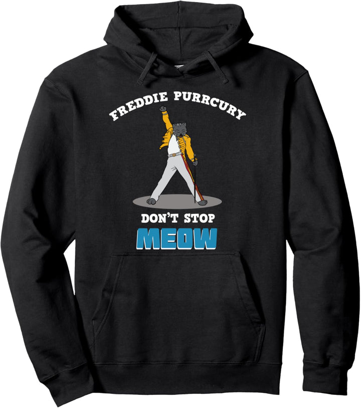 Lustiges Queen Meow Freddie Purrcury Geschenk für Pullover Hoodie