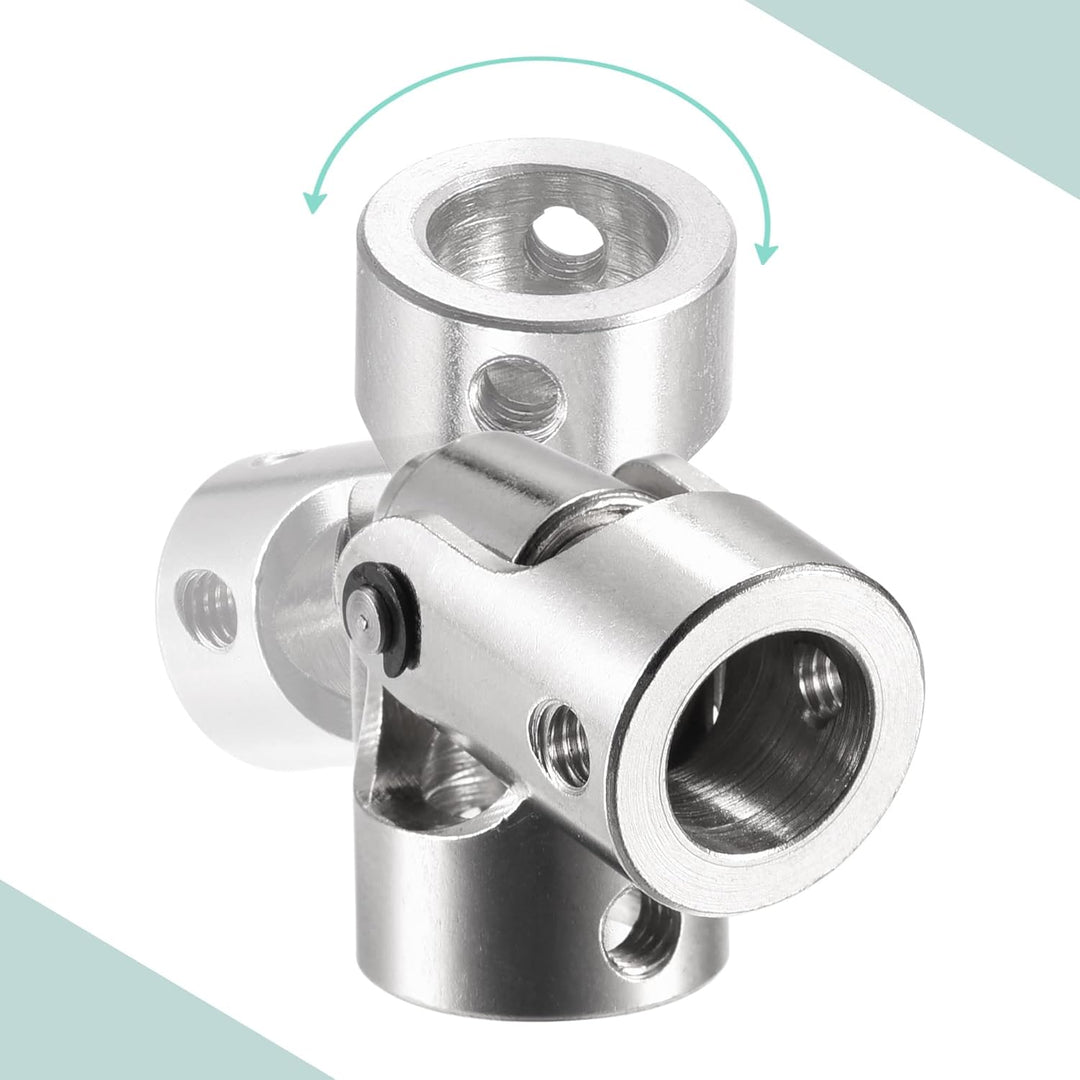 sourcing map 2 Stück Drehbare Kreuzgelenk Wellenkupplung 10mm bis 10mm Innendurchm. L35 x D16 mit Sc