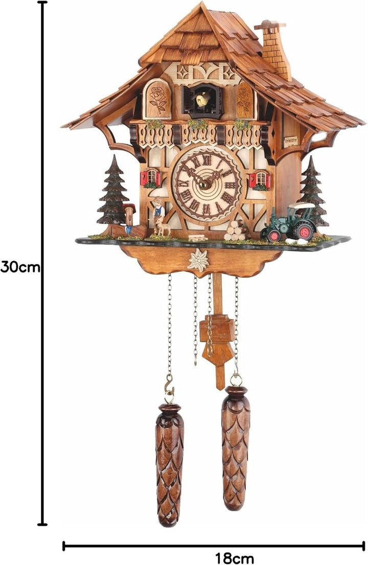 Trenkle Quarz Kuckucksuhr Schwarzwaldhaus mit Musik TU 482 QM HZZG