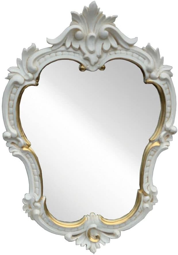Generisch Wandspiegel Antik Oval Gold Weiss Silber Schwarz Retro Spiegel 50X35 Badspiegel Prunkspieg
