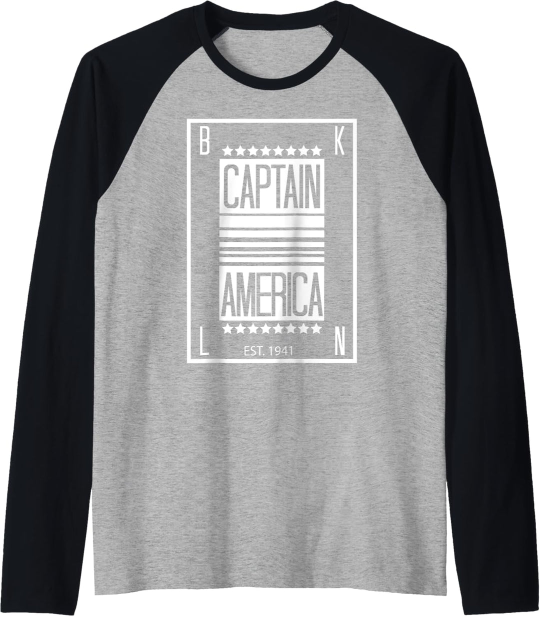 Marvel Avengers Captain America Est 1941 BKLN Raglan