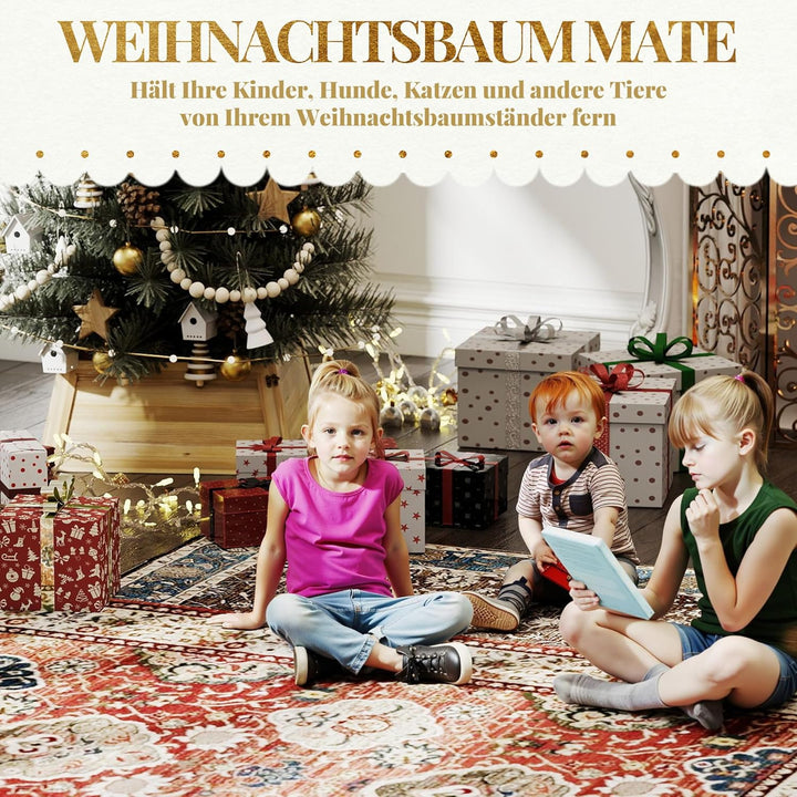 HOMCOM Weihnachtsbaumrock 65 x 65 cm Weihnachtsbaum Kragen aus Tannenholz, Weihnachtsbaumkorb für Pa