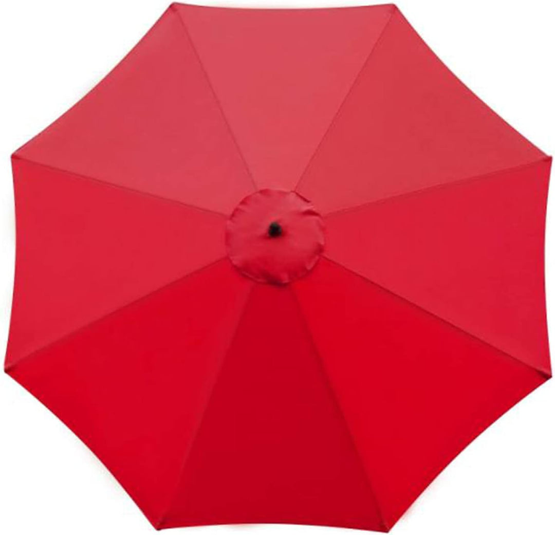 SMLJFO Ersatz-Sonnenschirm-Abdeckung mit 8 Rippen, 3 m Markttisch-Regenschirm, UV-Schutz, Rot 3m/9.8