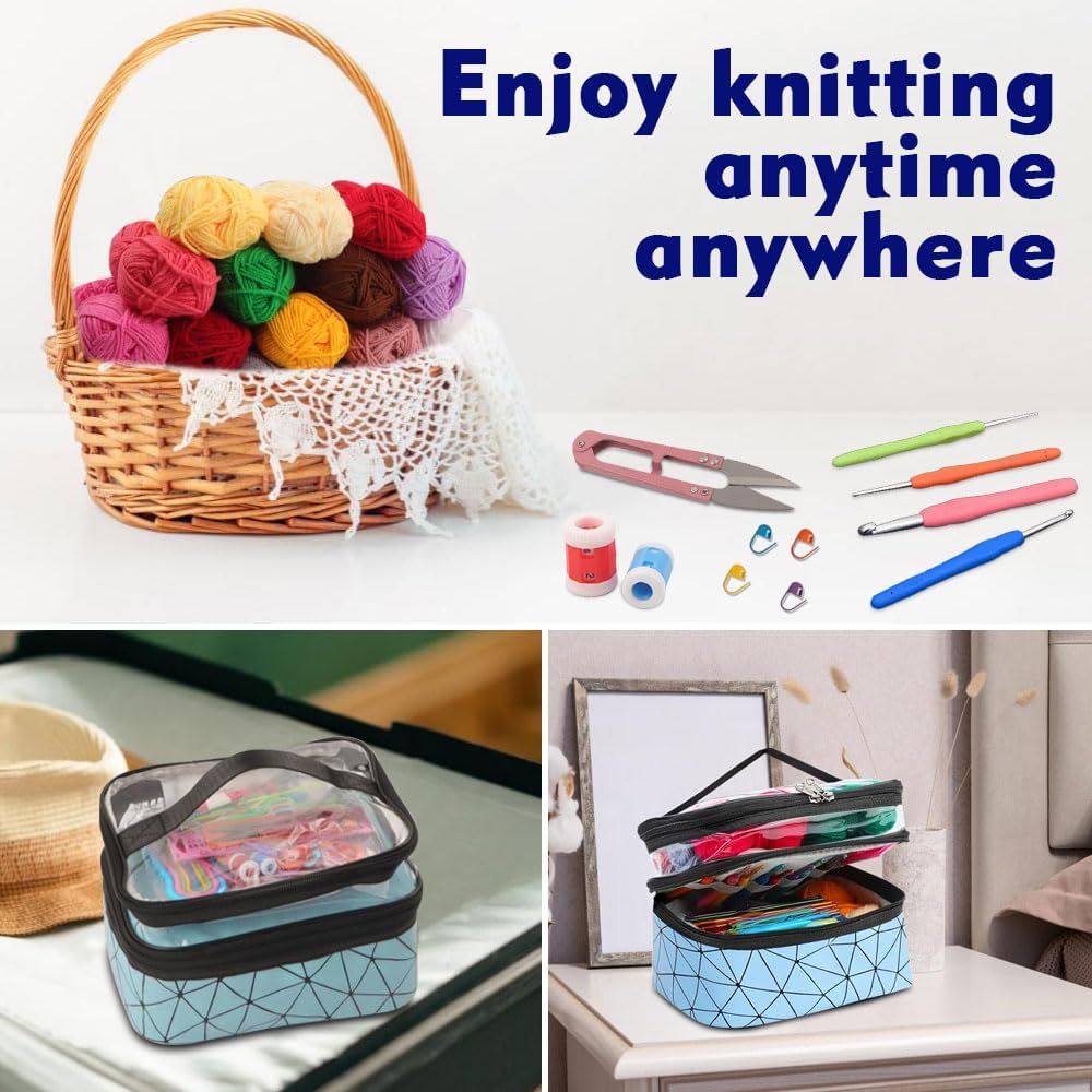 Relland Häkelset für Anfänger 105 Stück Häkelnadel Set, Stricken für Anfänger Paket Häkel Set Häkeln