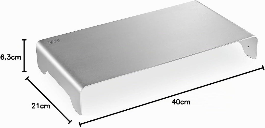 DIGITUS Designer Monitor-Erhöhung aus Aluminium - Bildschirm-Ständer - Traglast 10 kg - Nicht Rutsch