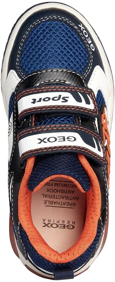 Geox Jungen J Inek Boy Sneaker 30 EU Navy Orange, 30 EU Navy Orange