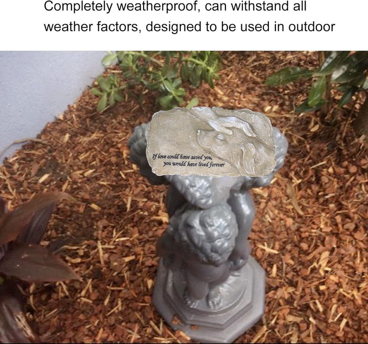 Natudeco Pet Memorial Stone Gifts Puppy Angel Garden Memorial Tombstone Resin Dog Cat Gravestone for