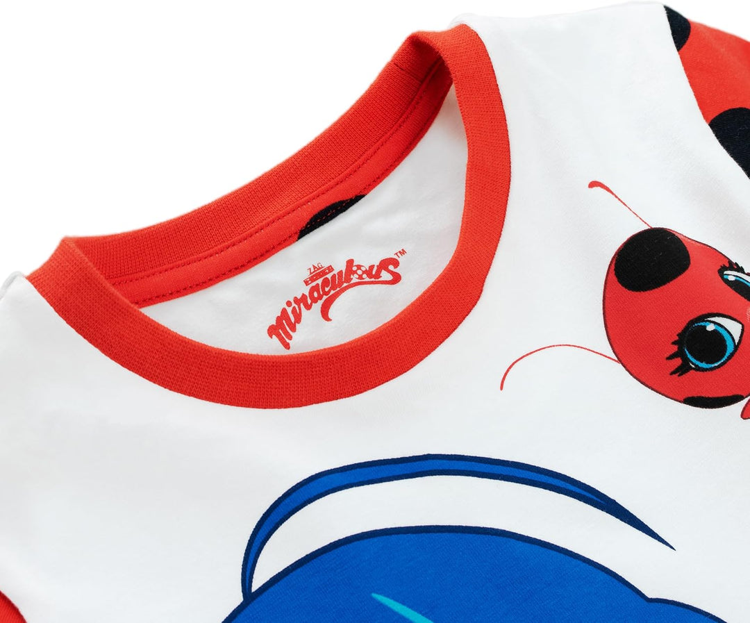 Miraculous Schlafanzug Mädchen | Lady Bug Pyjama für Kinder | Eng Anliegender Lang Schlafanzüge 116
