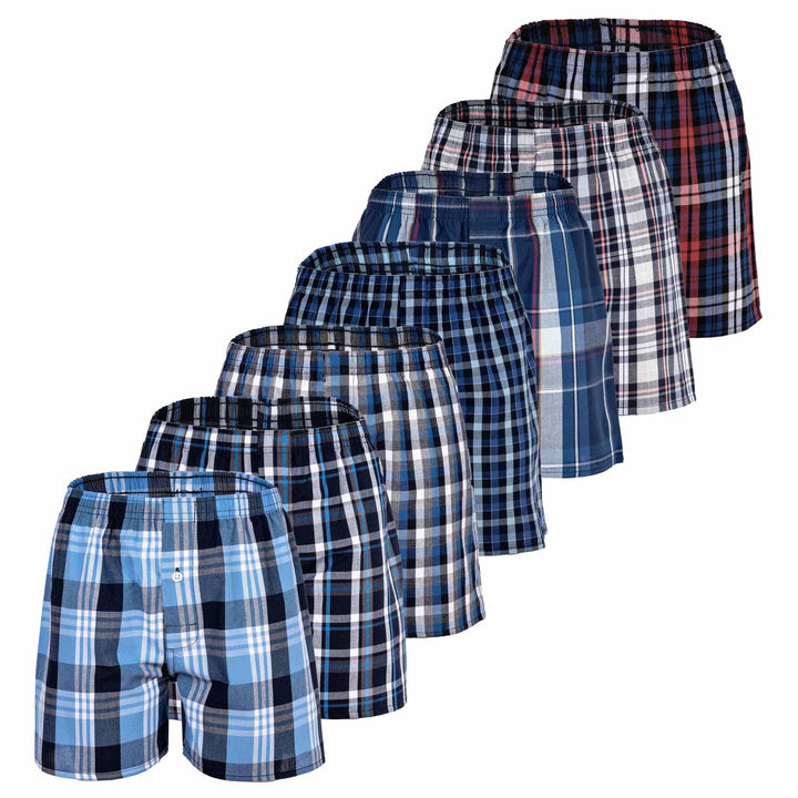 YOURBASICS Kinder Web-Boxer, 7er Pack - American Boxer-Shorts, Gemustert, Spar-Pack 188 Mix1, 188 Mi