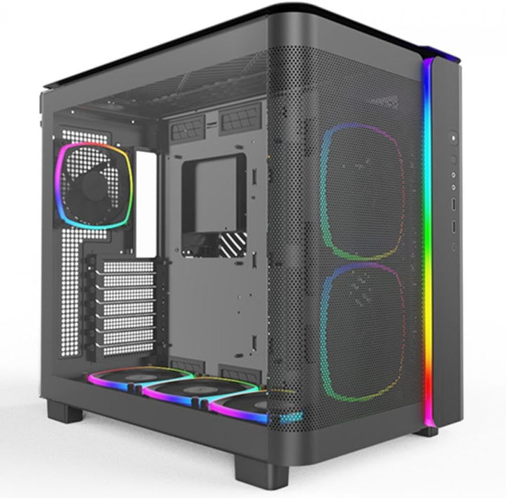 MONTECH, King 95 PRO Dual-Chamber ATX Mid-Tower PC-Gaming-Gehäuse, hoher Luftstrom, werkzeuglose Pan