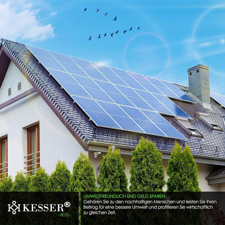 KESSER® Solarpanel 2er Set Monokristallin Solarmodul Solarpanel - 165W 18 V für 12 V Batterien, Phot