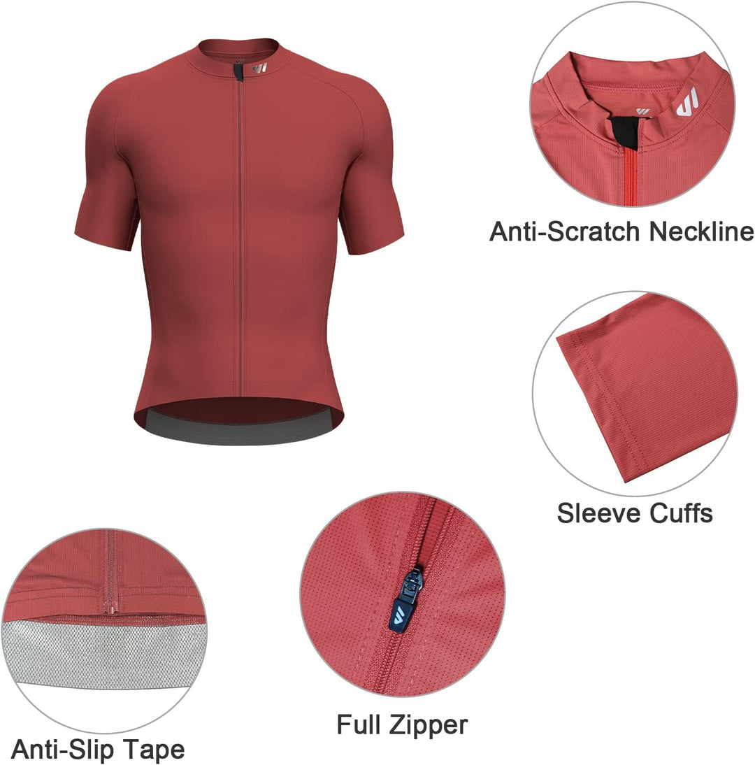 Lo.gas Radtrikot Herren Kurzarm, Rennrad Trikot Durchgehender Reissverschluss mit 3 Taschen M Kurzar