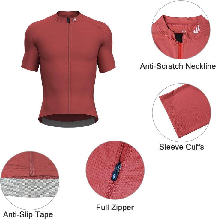 Lo.gas Radtrikot Herren Kurzarm, Rennrad Trikot Durchgehender Reissverschluss mit 3 Taschen M Kurzar