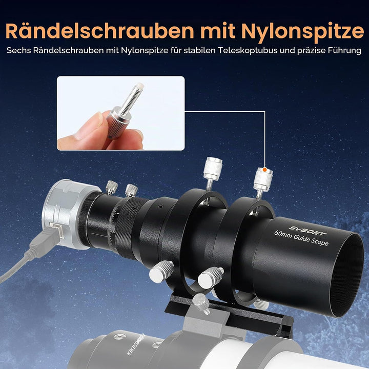 Svbony SV106 Teleskop Guiders, 60mm FMC Teleskope Sucher mit 240mm Brennweite Helical Fokussiergerät