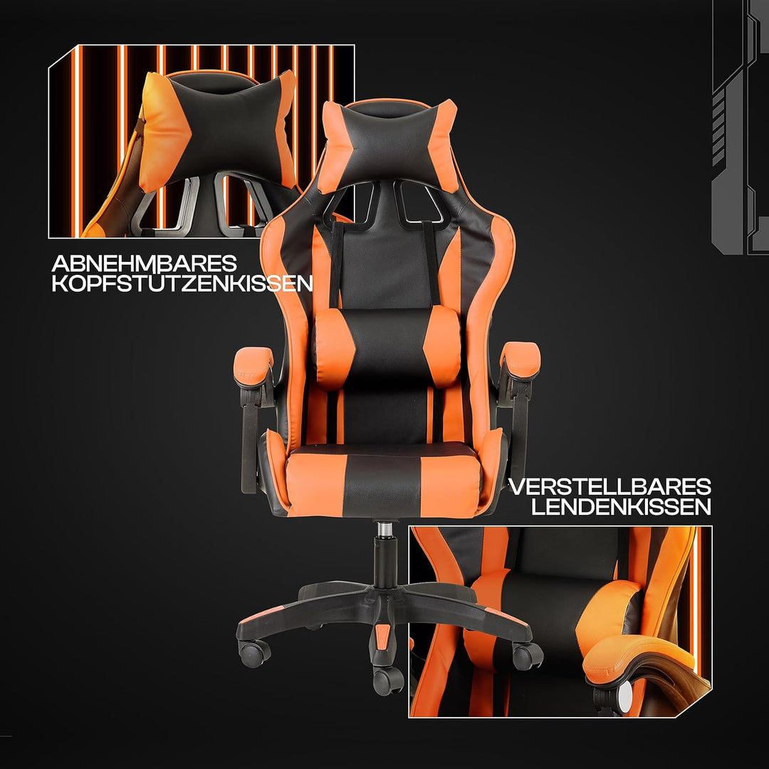 Baroni Home Gaming-Stuhl, ergonomischer Bürostuhl, gepolstert Gaming Sessel mit bequemer, Verstellba